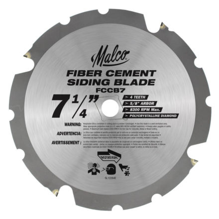 A Malco 7 inch Fiber Cement Saw Blade