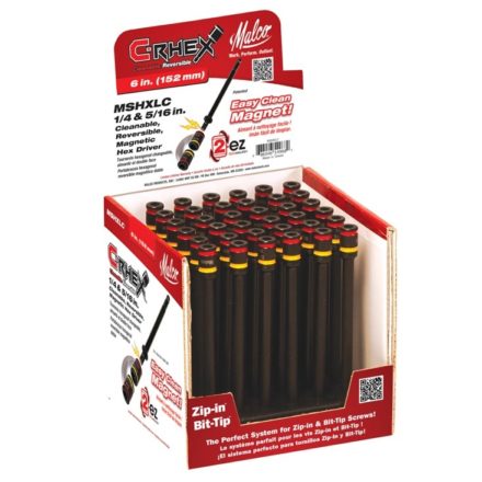 Box of Malco's MSHXLC Cleanable Reversible CRex hex drivers