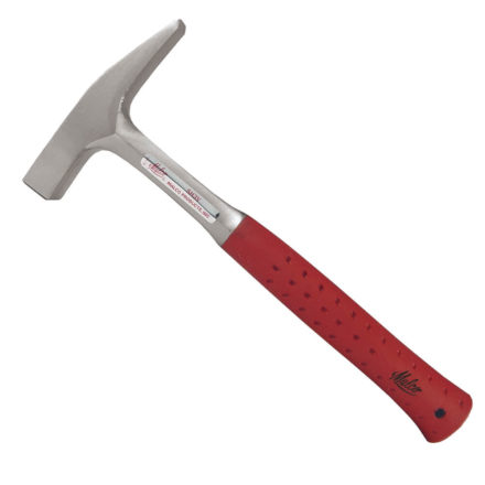 Malco's Sheet Metal Setting Hammer with a red Vinyl Grip