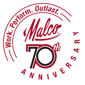 The official logo commemorating Malco Products' 70th anniversary.