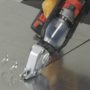 TSMD Double Cut Sheet Metal Shear Drill Attachment Action Shot